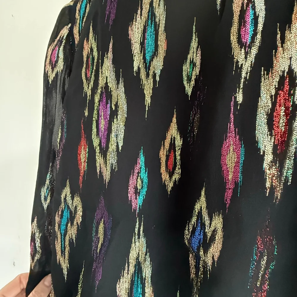 Vintage Glitter Blouse | Sparkly Party Top | Size Small Petite - Picture 10 of 11
